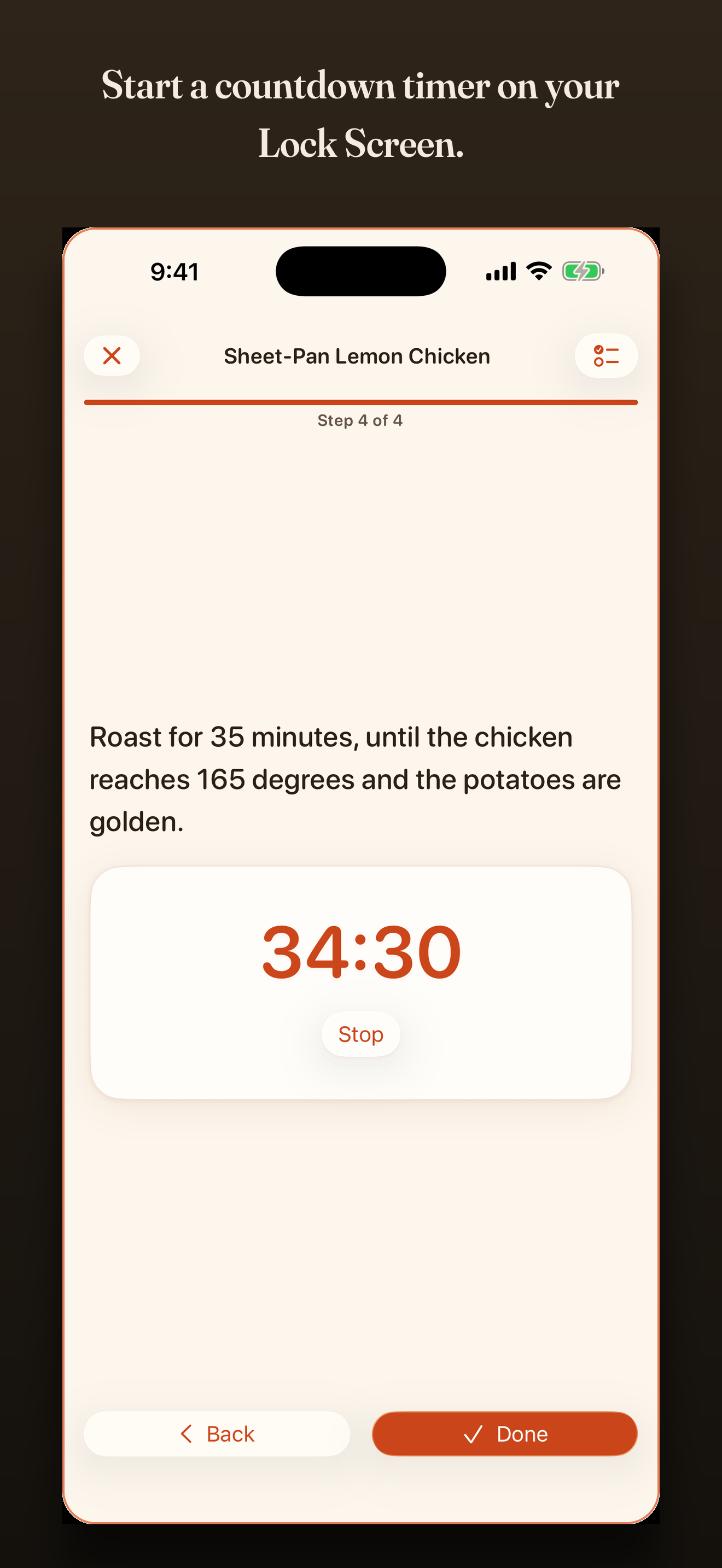 A timer on the Lock Screen